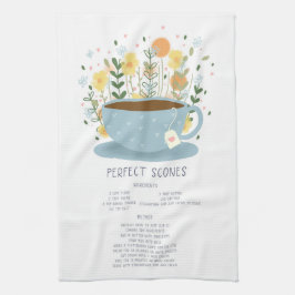 Perfect Scones Tea Towel Recipe Kitchen Wall Art Theedoek