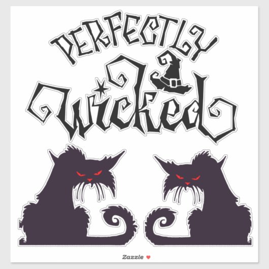 Perfect slechte zwarte katten sticker (Vel)