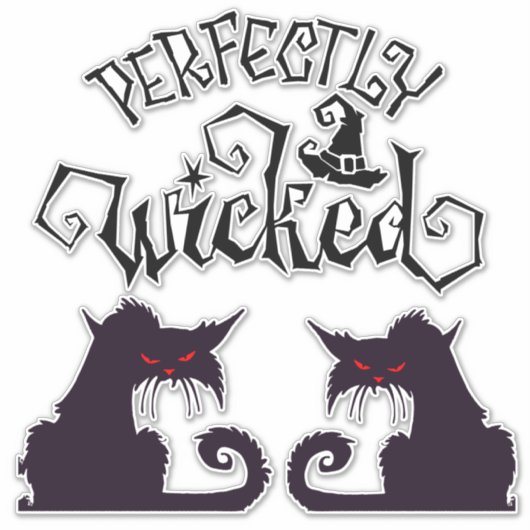 Perfect slechte zwarte katten sticker (Voorkant)