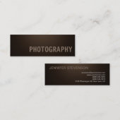 Perfect Slim Sepia Brown fotograaf kunstenaar Mini Visitekaartje (Voorkant / Achterkant)