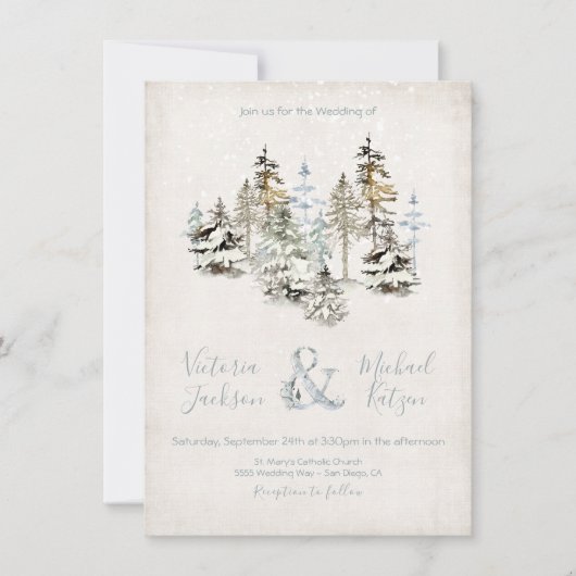 Perfect Sneeuwwoud Uitnodigingen (Voorkant)