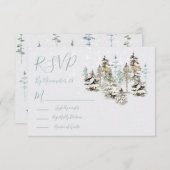 Perfect Snow Forest Wedding RSVP antwoordkaarten (Voorkant / Achterkant)