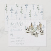 Perfect Snow Forest Wedding RSVP antwoordkaarten Kaartje (Voorkant / Achterkant)