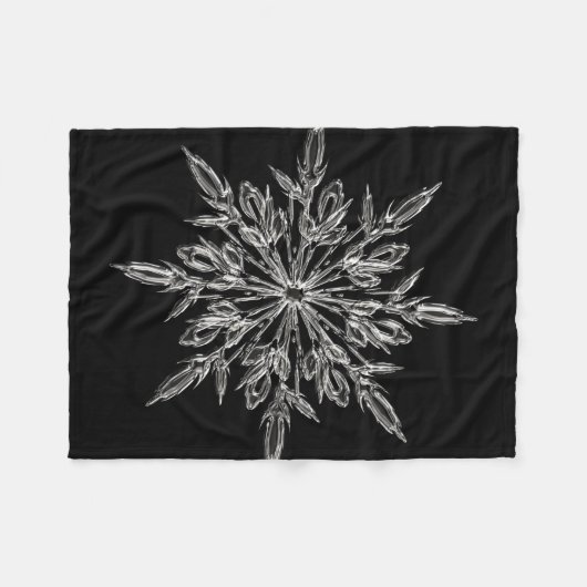 Perfect Snowflake voor de kerstfeestdag Fleece Deken (Voorkant (Horizontaal))