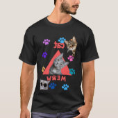 Perfect speels: een kleurrijk kattenontwerp t-shirt (Voorkant)