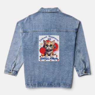 Perfect speels: Schattigee kat Denim Jacket
