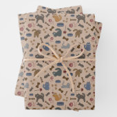 Perfect speelse katten op een bruine achtergrond inpakpapier vel (In situ)