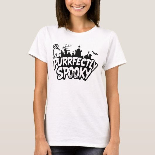 Perfect Spooky Black Cat Halloween T-shirt (Voorkant)