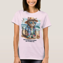 Perfect strandleven voor kattenliefhebbers  t-shirt