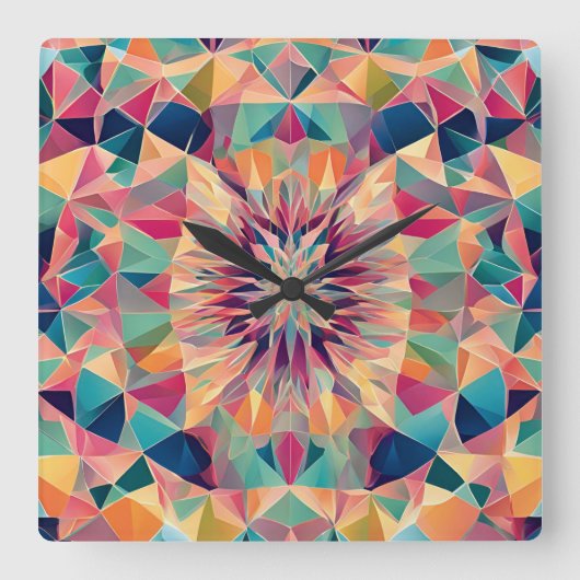 Perfect Symmetry Neo Nexus Vierkante Klok (Voorkant)