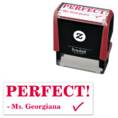 "PERFECT!" Toewijzing Rubberstempel in klasse Zelfinktende Stempel (In situ)