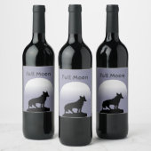 Perfect Trendy Black Wolf Full Moon Wijn Etiket (Flessen)