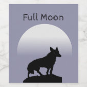 Perfect Trendy Black Wolf Full Moon Wijn Etiket (Enkel label)