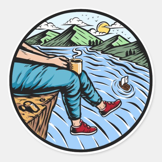 perfect uitzicht ronde sticker (Voorkant)