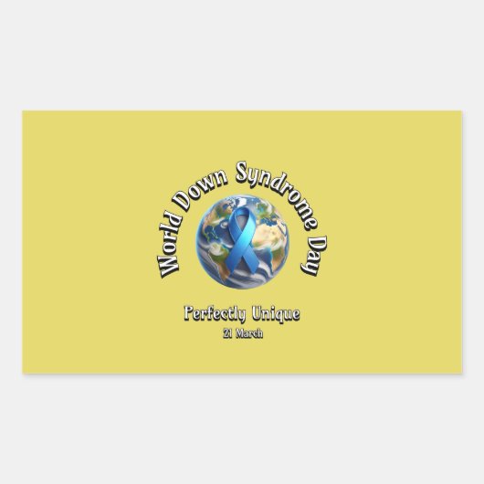 Perfect uniek. Wereld Down Syndroom Dag. Rechthoekige Sticker (Voorkant)