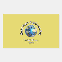Perfect uniek. Wereld Down Syndroom Dag. Rechthoekige Sticker