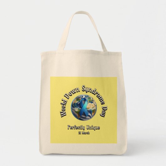 Perfect uniek. Wereld Down Syndroom Dag. Tote Bag (Voorkant)