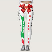 Perfect Valentijn Gift Custom Bow en Heart Design Leggings (Voorkant)