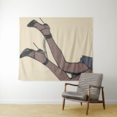 Perfect verbindend - slim meisje op hoge hakken &  wandkleed (In Situ (horizontaal))