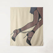 Perfect verbindend - slim meisje op hoge hakken &  wandkleed (Voorkant)