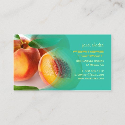 Perfect verse perziken visitekaartje (Achterkant)