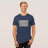 Perfect Verweerde Denim Patch Illustratie Tri-Blend Shirt (Voorkant volledig)