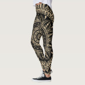 Perfect volledig grafisch Mandala yoga zwart en go Leggings (Links)