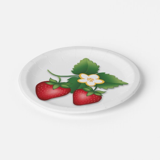 Perfect voor aardbeientaart of aardbeientaart papieren bordje (Gekanteld)