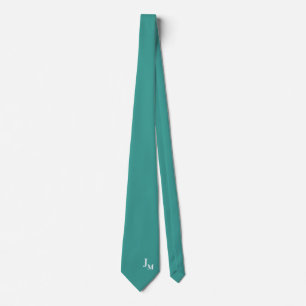 Perfect voor Blauwe Ogen Monogram Effen Kleur Stropdas