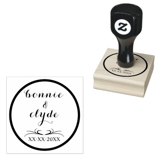 Perfect voor bruiloften - Romantische 2 "x 2" hout Rubberstempel (Gestempeld)