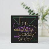 Perfect voor Mardi Gras 2026 Feestdagenkaart (Staand voorkant)