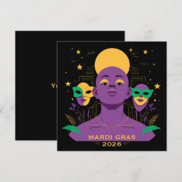 Perfect voor Mardi Gras 2026 Feestdagenkaart