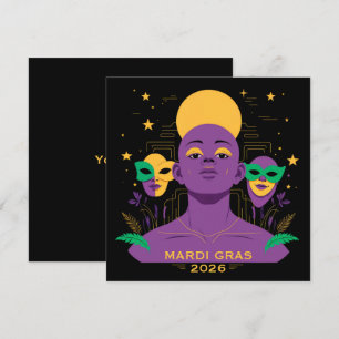 Perfect voor Mardi Gras 2026 Feestdagenkaart