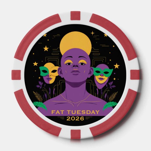 Perfect voor Mardi Gras 2026 Poker Chips (Voorkant)