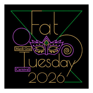 Perfect voor Mardi Gras 2026 Poster