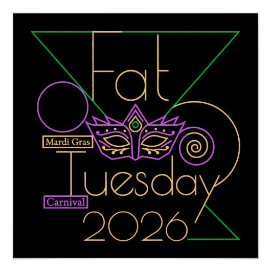 Perfect voor Mardi Gras 2026 Poster (Voorkant)