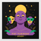 Perfect voor Mardi Gras 2026 Raamsticker (Vel)