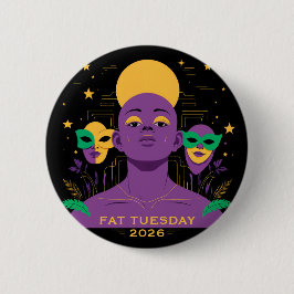 Perfect voor Mardi Gras 2026 Ronde Button 5,7 Cm