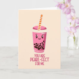 Perfect voor mij boba parel thee drank kawaii roze kaart