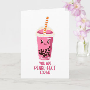 Perfect voor mij boba parel thee drink kawaii cute kaart