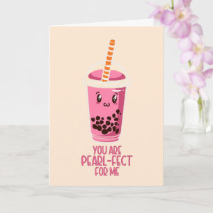 Perfect voor mij boba parelthee drank kawaii roze kaart