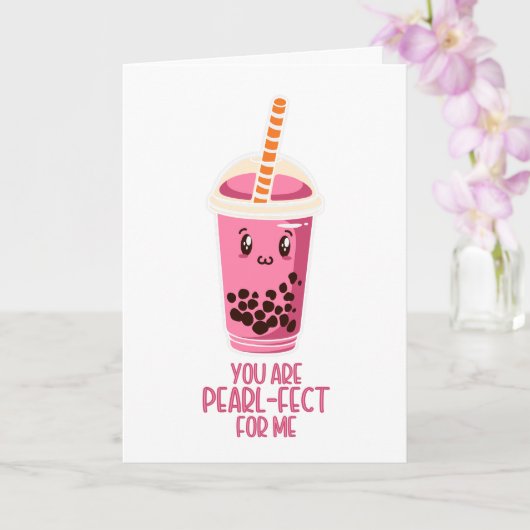 Perfect voor mij boba parelthee drink kawaii schat kaart (Orchidee)