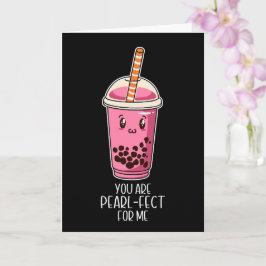 Perfect voor mij boba parelthee drink kawaii zwart kaart