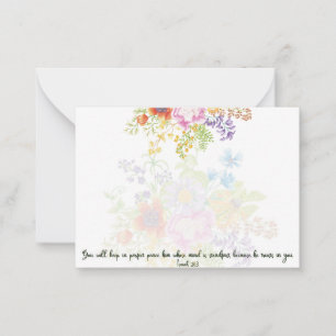 Perfect vredes lente aquarel bloemkaart notitiekaartje