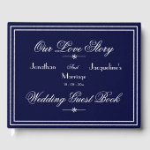 Perfect Vrijgezellenfeest Gift Script Navy Wedding Gastenboek (Voorkant)