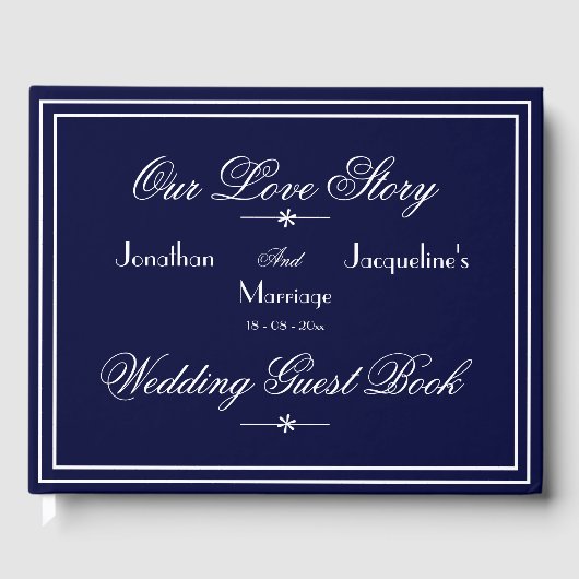 Perfect Vrijgezellenfeest Gift Script Navy Wedding Gastenboek (Voorkant)