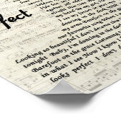 Perfect Wall Art Song Lyric Print (Hoek)