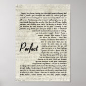 Perfect Wall Art Song Lyric Print (Voorkant)