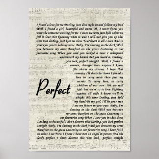 Perfect Wall Art Song Lyric Print