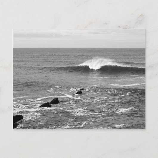 Perfect Wave California Coast Black & White Briefkaart (Voorkant)